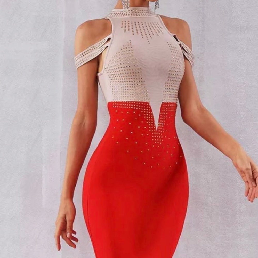 2021 Women Sexy Designer Crystal Bandage Dress